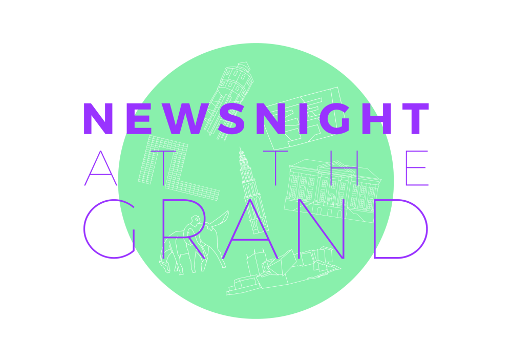 Newsnight event logo with illustrations